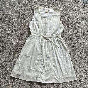 Banana republic, medium, off-white dress. Functional drawstring. Fully lined.